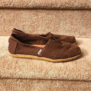 Toms Brown Woven Slip-on Shoes Men's 9 Women's 10